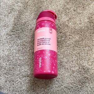 Owala Pink Insulated Water Bottle with Built-In Straw